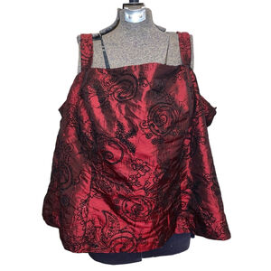Women's R&M Richards Plus 2X Red & Black Paisley Tank Top